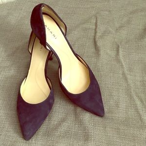 Regal Blue Suede Tahari Kitten Heels